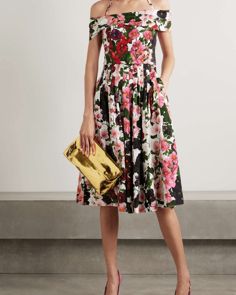 Alianora Off-Shoulder Midi Elbise