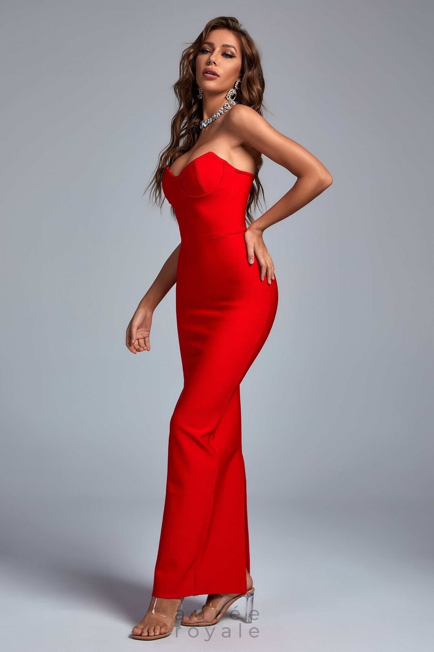 Virelle Straplez Bandaj Formlu Maxi Elbise